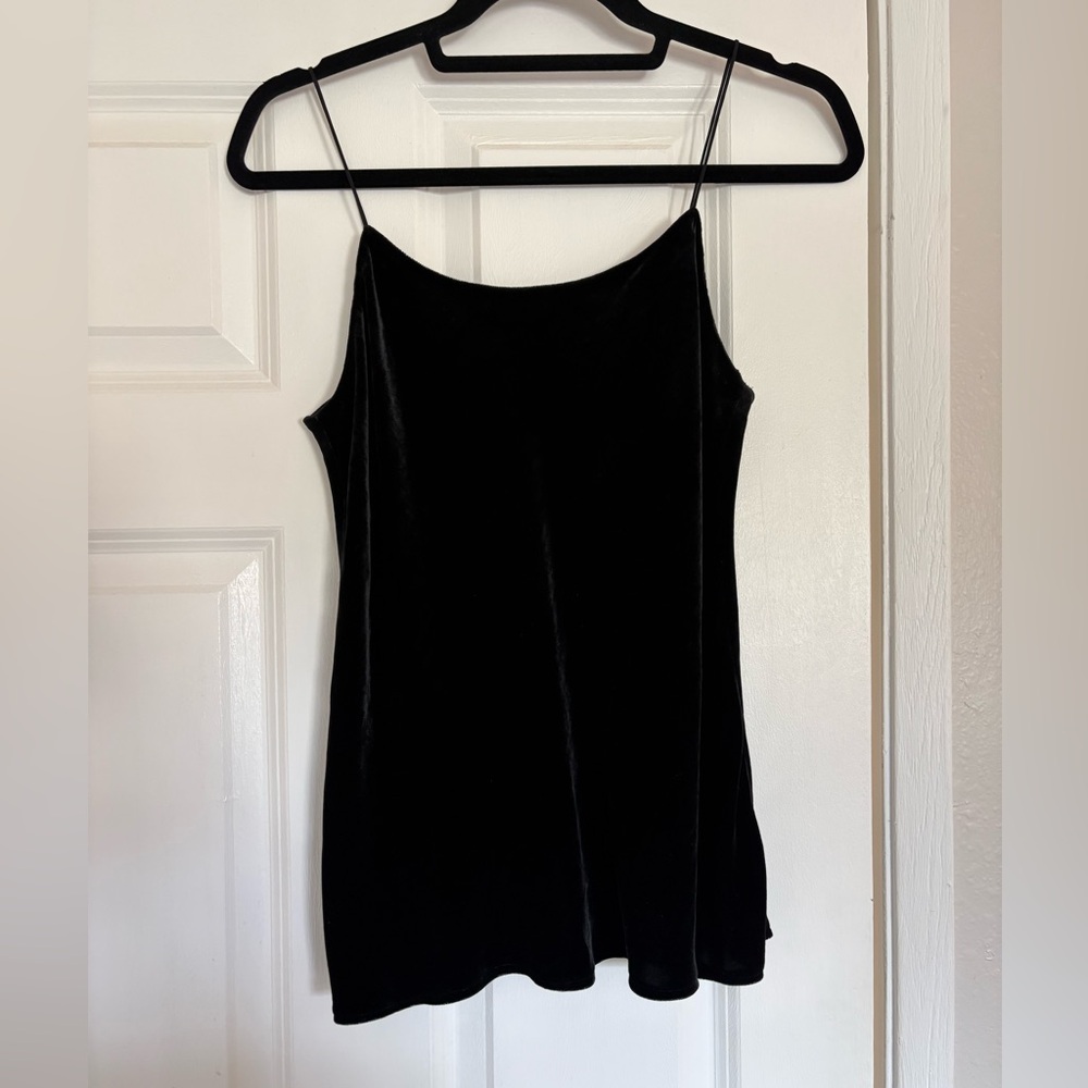 Vince Black Velvet Camisole Top